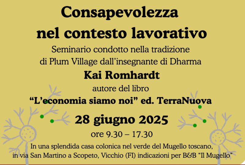 "Consapevolezza nel contesto lavorativo": seminario con Kai Romhardt