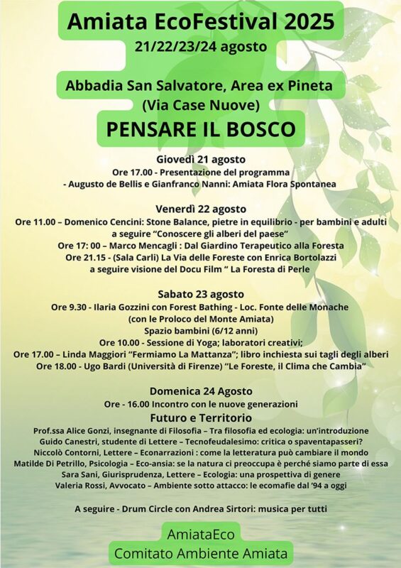 "Alberi: fermiamo la mattanza": l'autrice all'Amiata EcoFestival