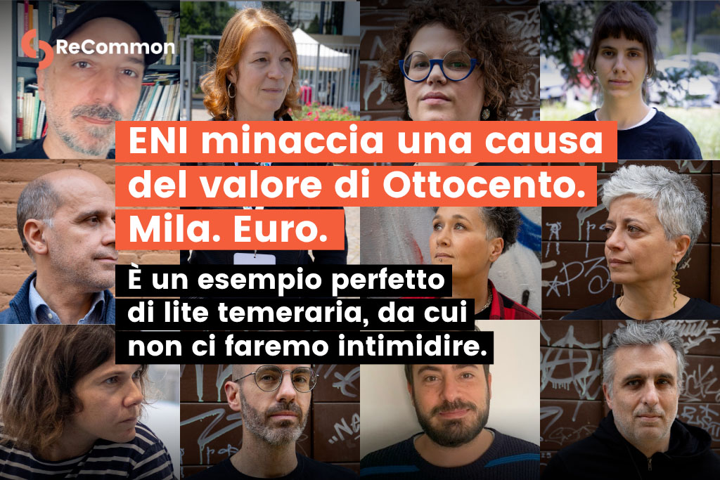 ReCommon: &laquo;Ancora una causa di Eni contro di noi&raquo;