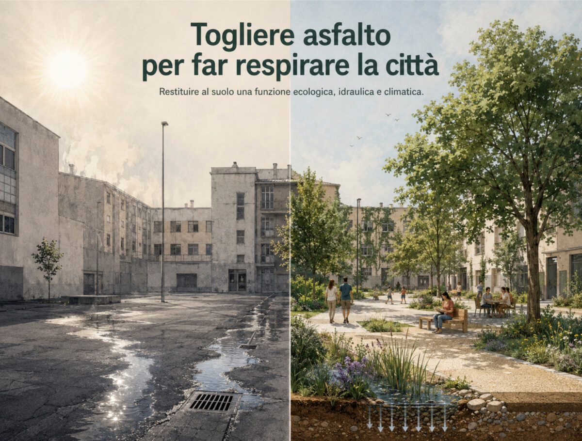 Via l&rsquo;asfalto: il suolo si rigenera e la citt&agrave; respira